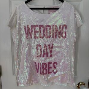 Hayley Paige Wedding Day Vibes Sequin Shirt